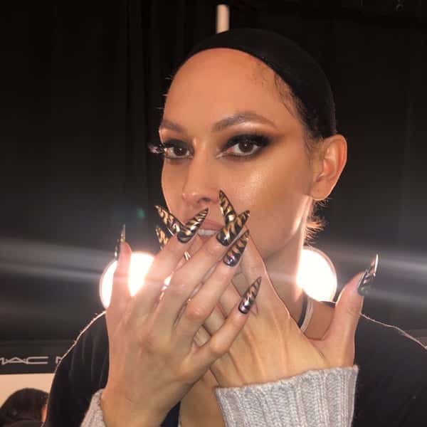 the blonds cnd nyfw fw19 maximalism jeweled nails studded nails