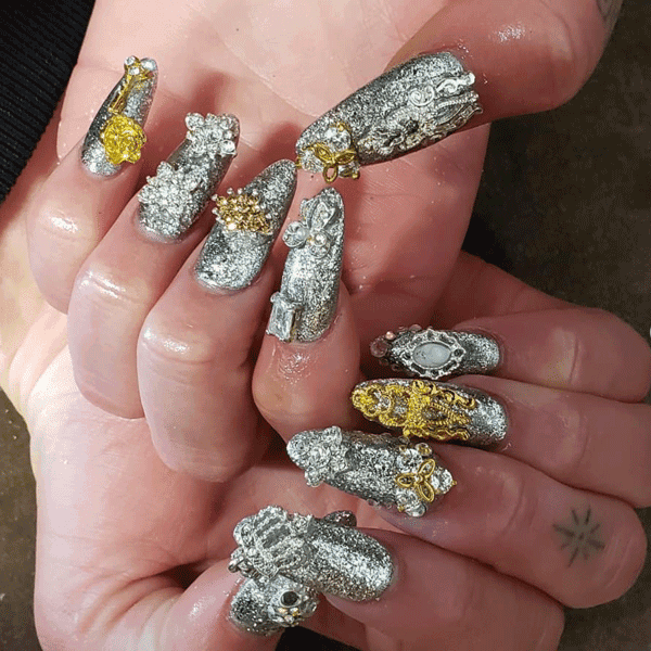 dua lipa, nails, kimmiekyees, grammy awards