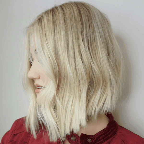 blonde, lob, waves, short hair