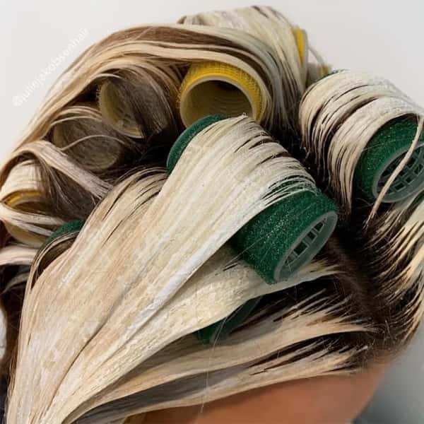 rollayage balayage with a velcro roller julie jakobsen