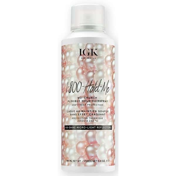 IGK Hair 1 800 Hold Me Hairspray No Crunch Flexible Hold Hairspray Brightening Hair Spray Healthy Glow Medium Hold Buildable Touchable Soft Reworkable