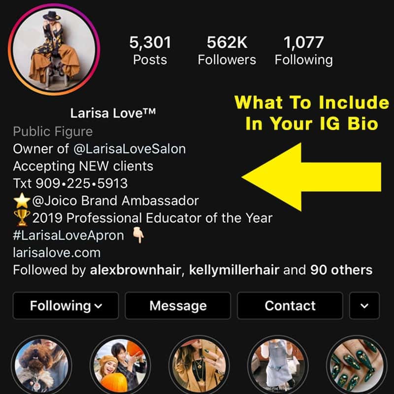 What To Include In Your Hairdresser or Salon Instagram Bio