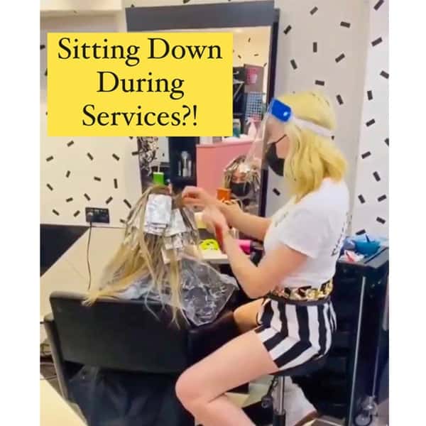 sitting down during color and hair services hairdressers yes or no