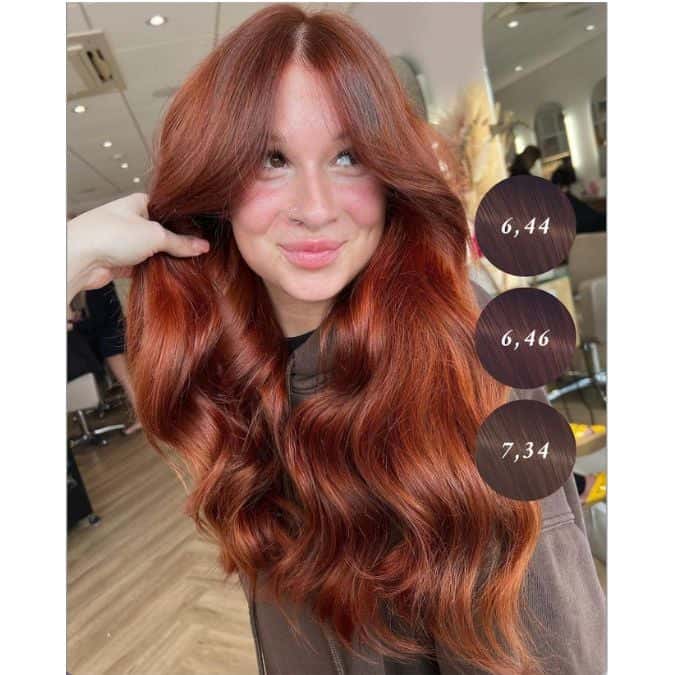 Cherry brown hair, luxury golden blonde hair, chocolate brown hair color, warm autumn hair shades, Davines hair color formulas, fall 2024 hair color trends, rich warm hues hair inspiration, golden blonde Pinterest hair trend, autumn-inspired hair colors, salon-ready warm hair transformations