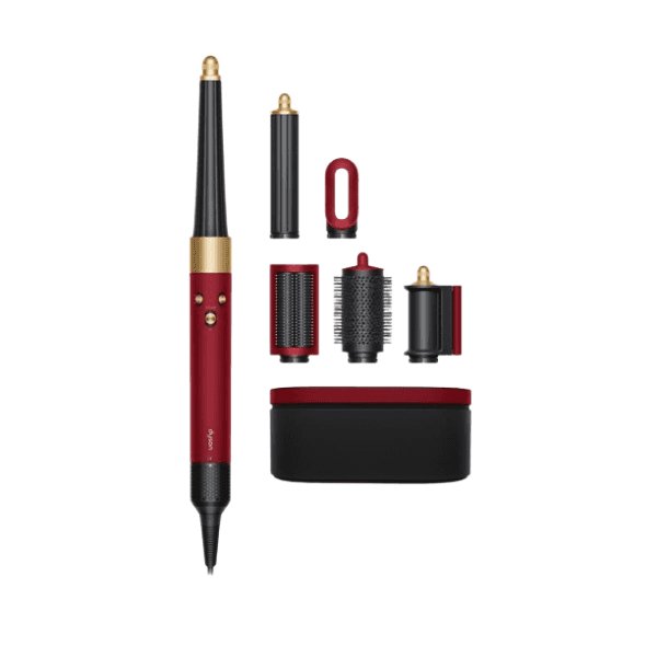 Dyson Airwrap i.d.™ in limited-edition Red Velvet & Gold, featuring styling attachments and a matching storage case. A special edition designed for Lunar New Year and Valentine's Day.