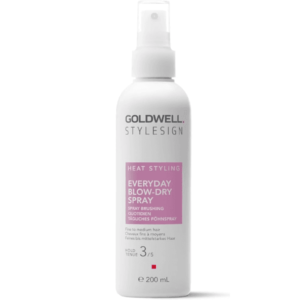 Goldwell StyleSign Everyday Blow-Dry Spray on display in a white bottle.