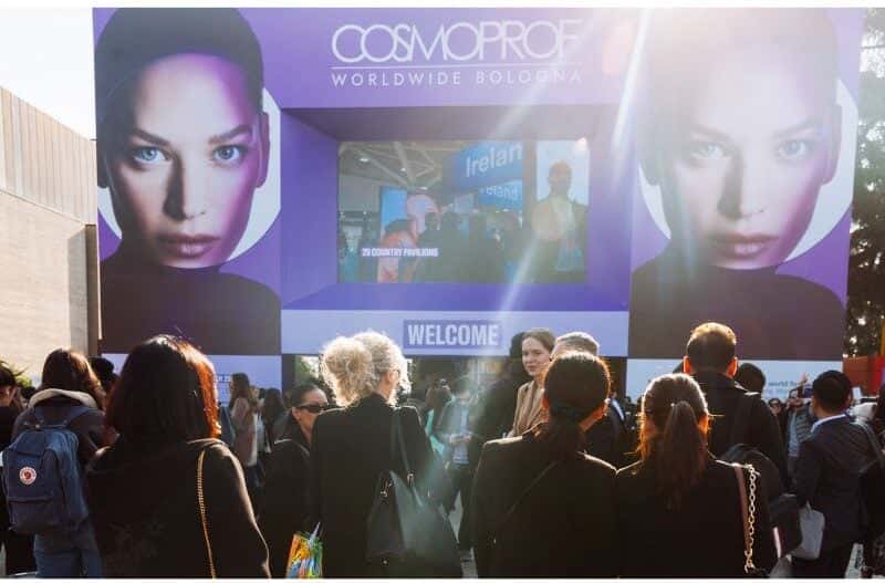 cosmoprof bologna worldwide 2025 hair trade show outside entrance