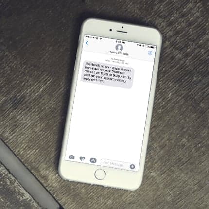 Rosy Client Connect Text Confirmations