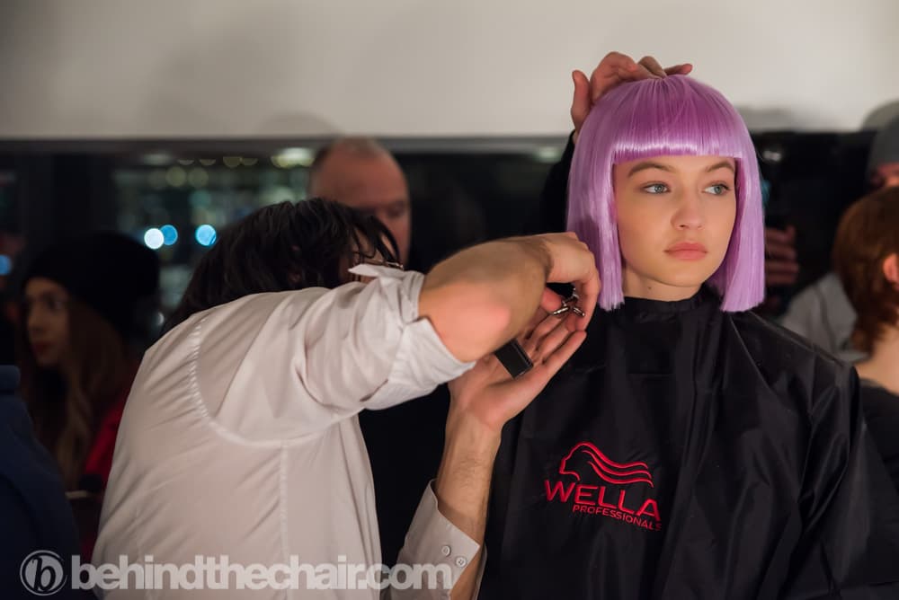 Jeremy Scott FW18 Hair by Eugene Souleiman for Wella Professionals and Nails by essie
