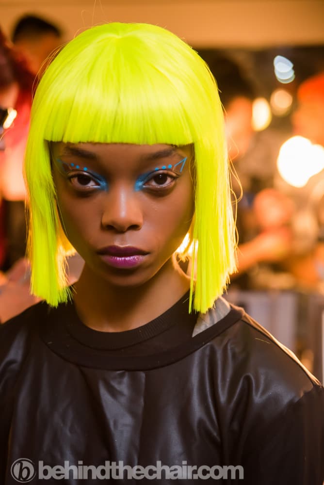 Jeremy Scott FW18 Hair by Eugene Souleiman for Wella Professionals and Nails by essie
