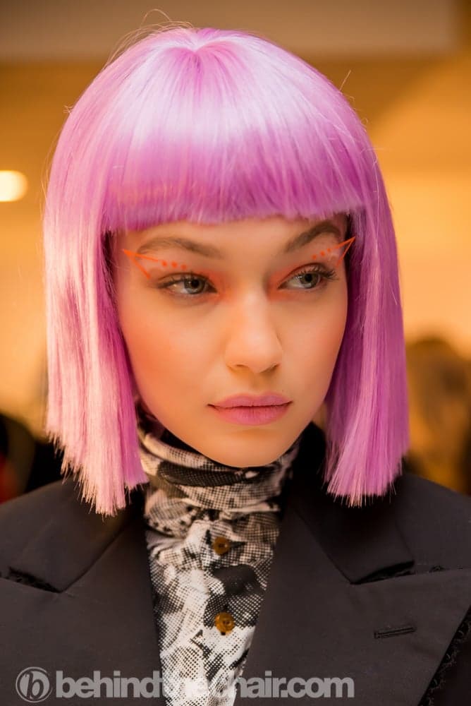 Jeremy Scott FW18 Hair by Eugene Souleiman for Wella Professionals and Nails by essie
