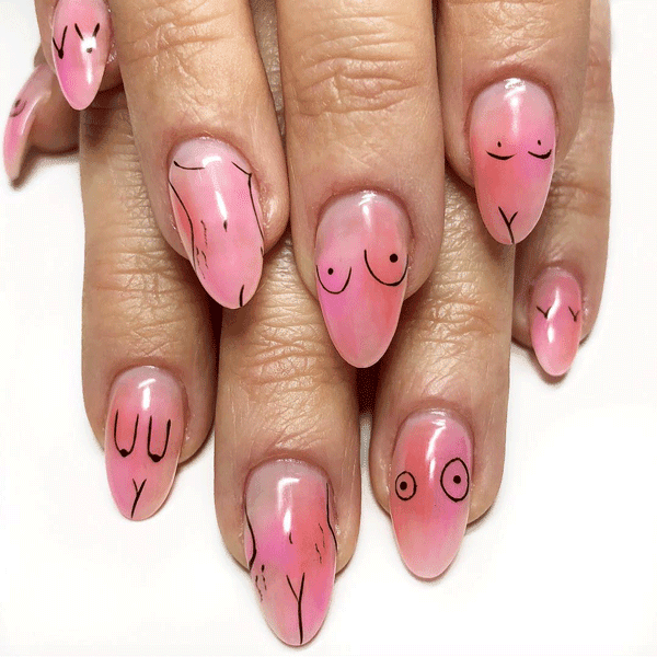 nsfw, naughty nails, nail art, feminine
