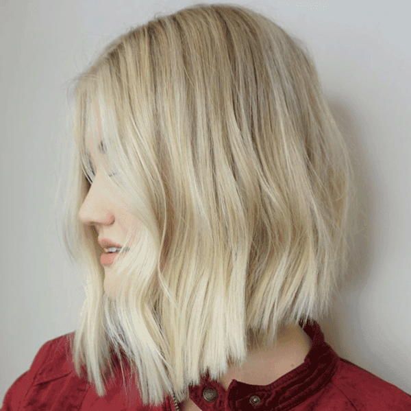 blonde, lob, waves, short hair