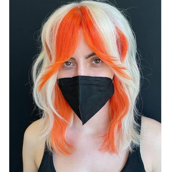 fall 2021 hair color trends color block chunky money piece