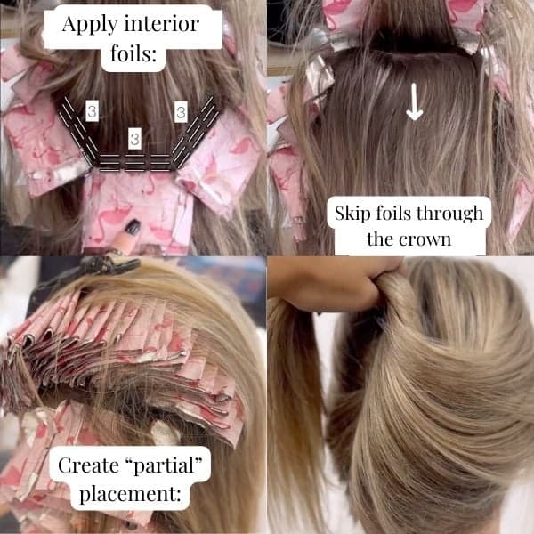 fake full foil placement tips quick efficient blonding service partial