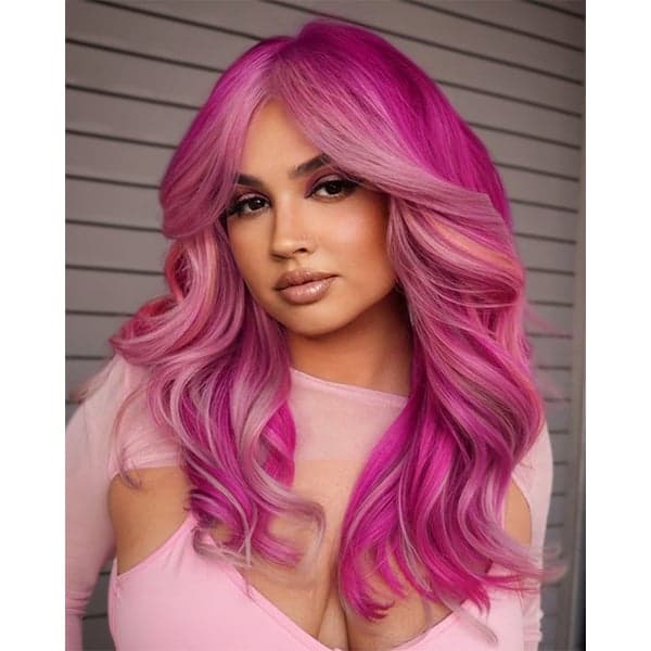 Pink chunky vivid vibrant color block placement tips
