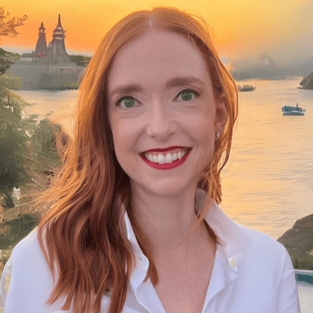 Audrey Dorfman smiling in a scenic background