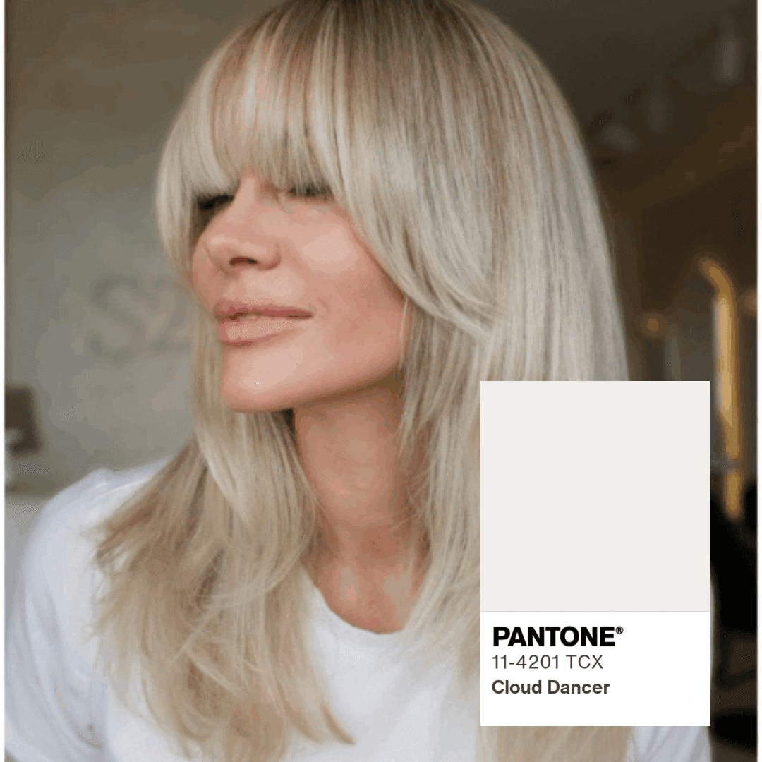 pantone cloud dancer hair