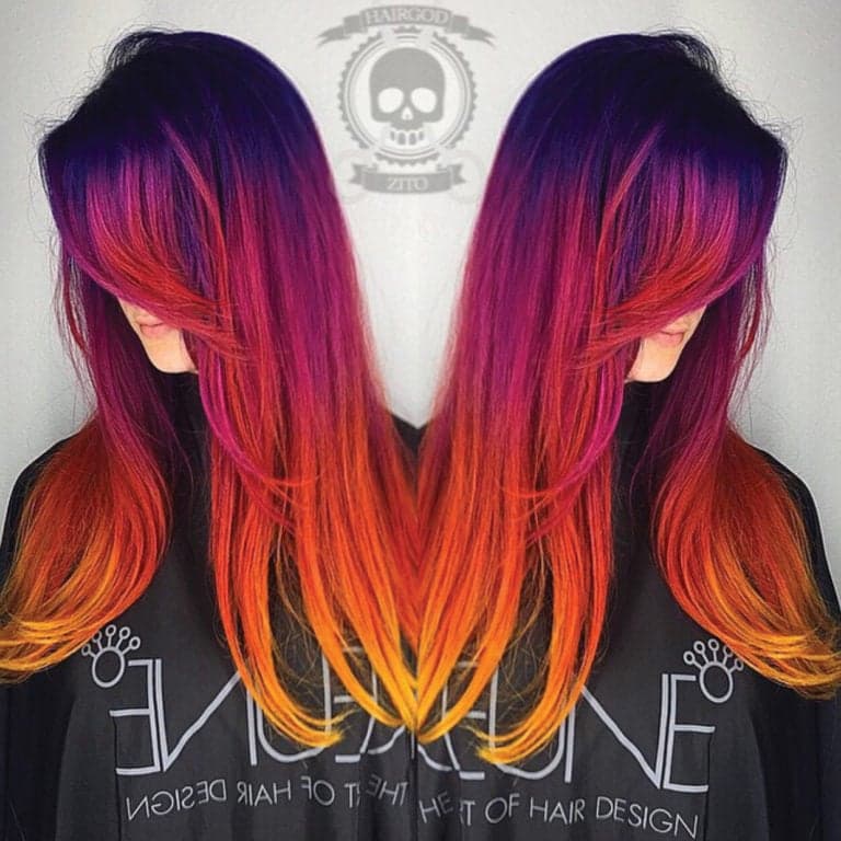 Rainbow winner entry by hairstylist @hairgod_zito for the 2015 #ONESHOT Hair Awards Hot Shot
