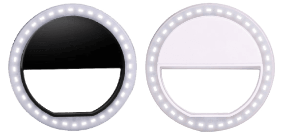 The Selfie Light shown in black and in white