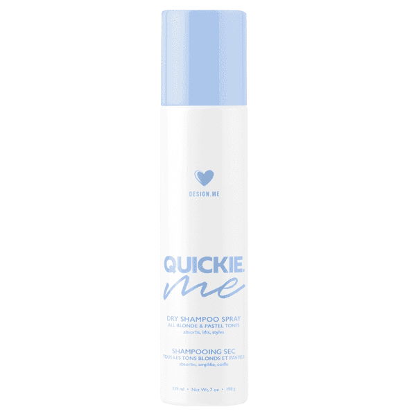 design.me quickie.me dry shampoo spray all blonde pastel tones