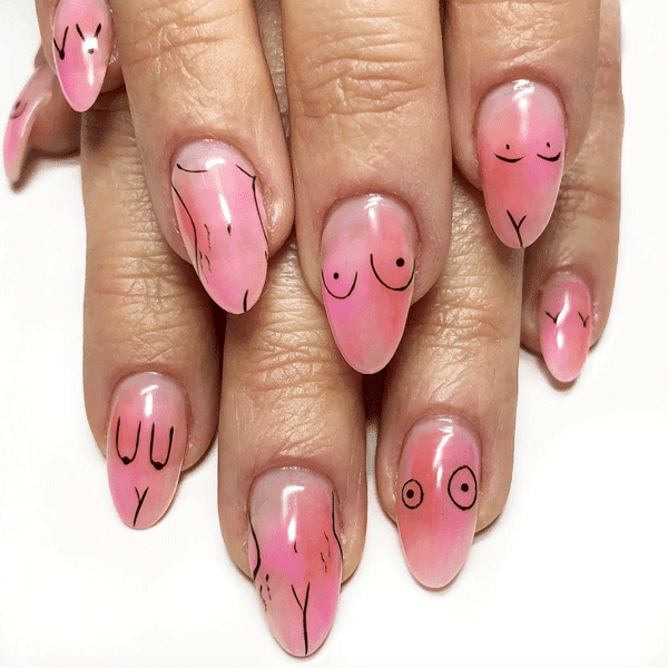nsfw, naughty nails, nail art, feminine