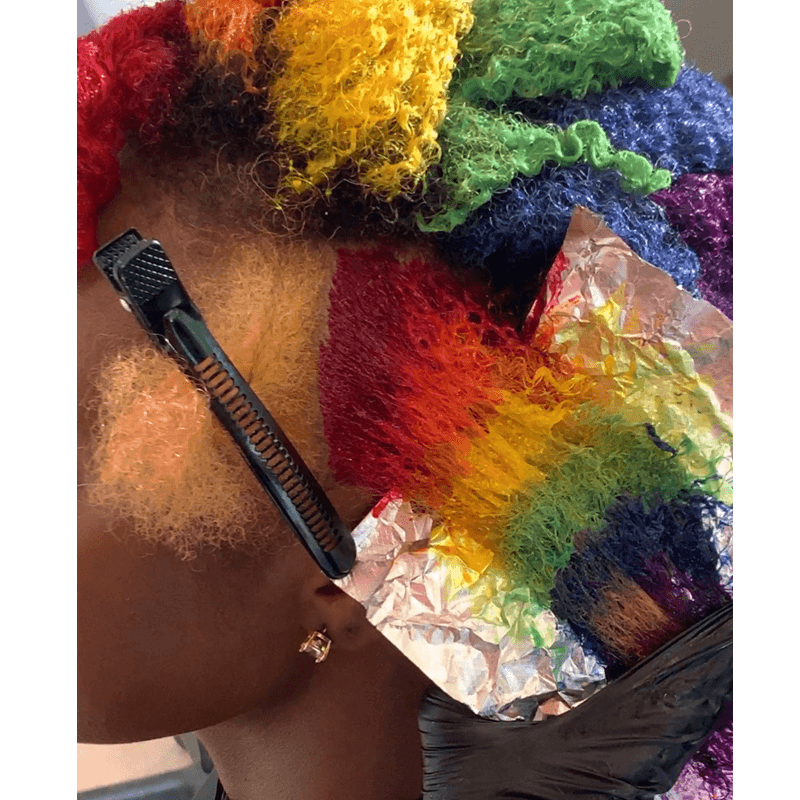 Creative Color Tips On Dark Texture Hair Rainbow Hair Aloxxi @samihairmagic
