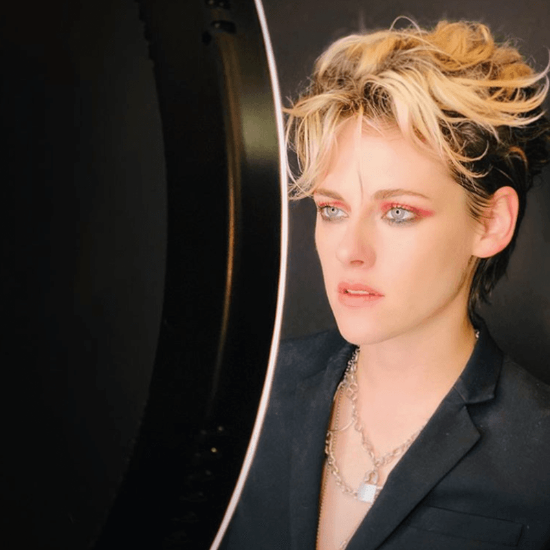 Kristen Stewart Blonde Rooty Short Hair 80s Mullet Haircut Adir Abergel @hairbyadir