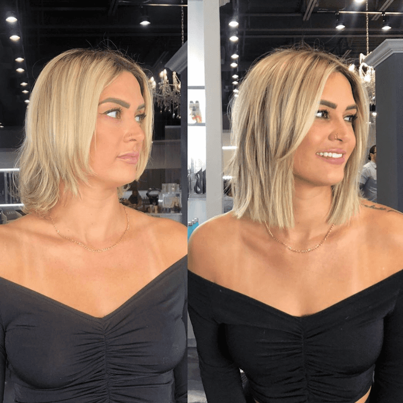 Transformation Blunt Bob with Tape In Hair extensions Hairtalk @liciebaby Alicia Iannone How To