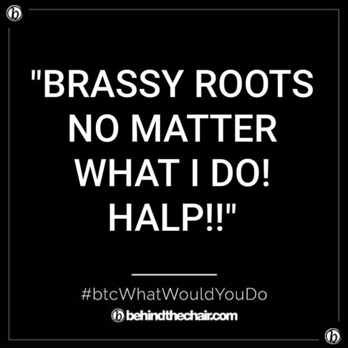 BTC WWYD What Would You Do Brassy Roots Hair Color Issue