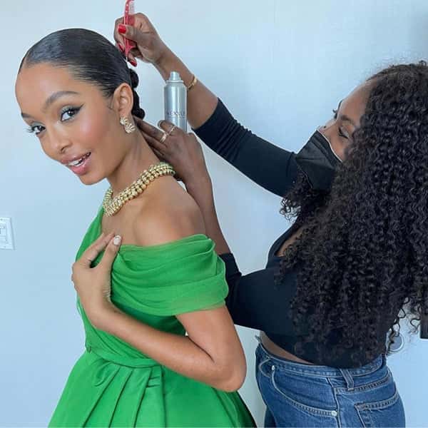 2021 emmy awards emmys red carpet celebrity hair yara shahidi