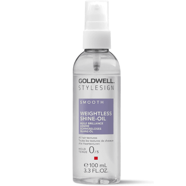 Goldwell StyleSign Weightless Shine Oil on display in a white bottle.