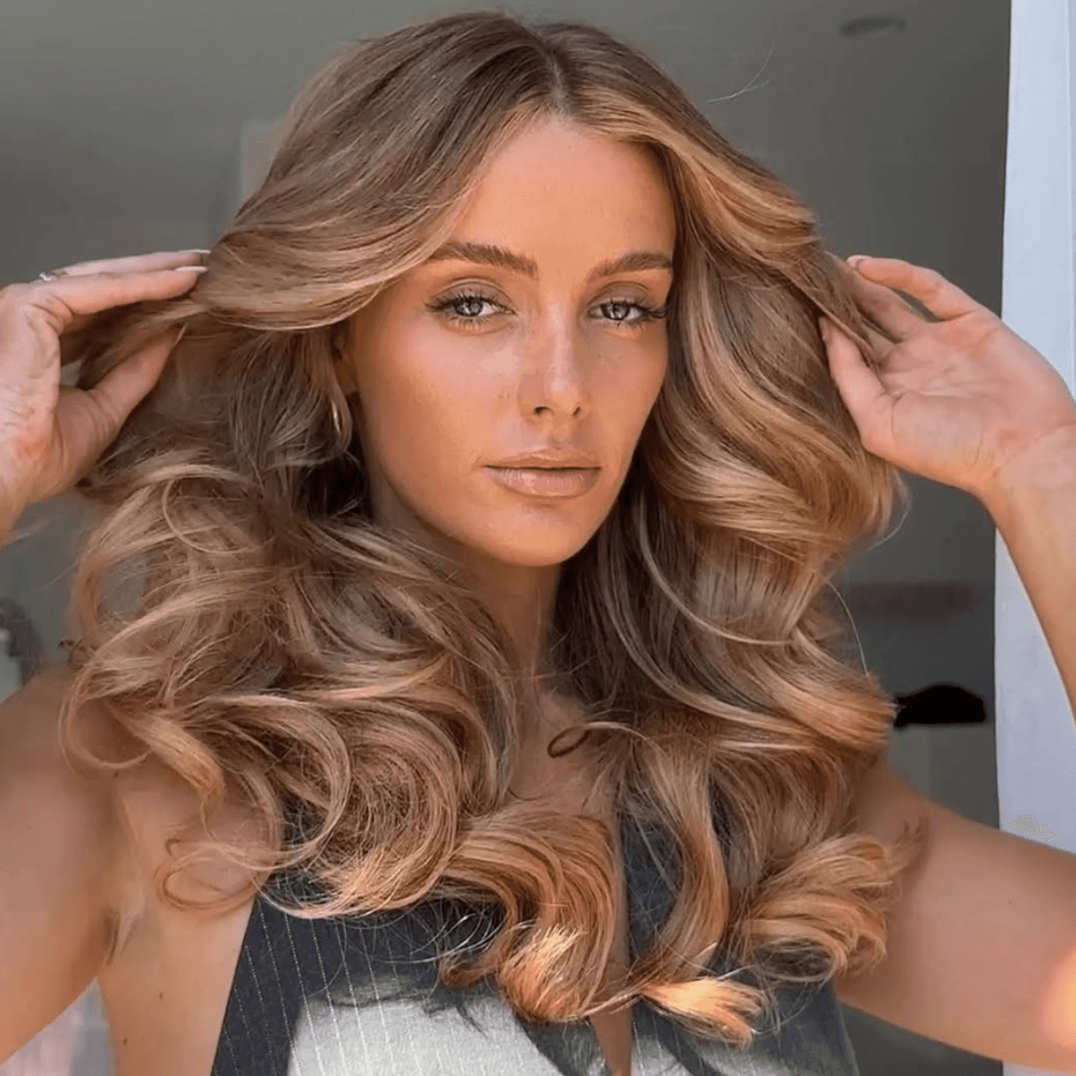 Old Money Blonde Hair With a Honey Bronde finish after