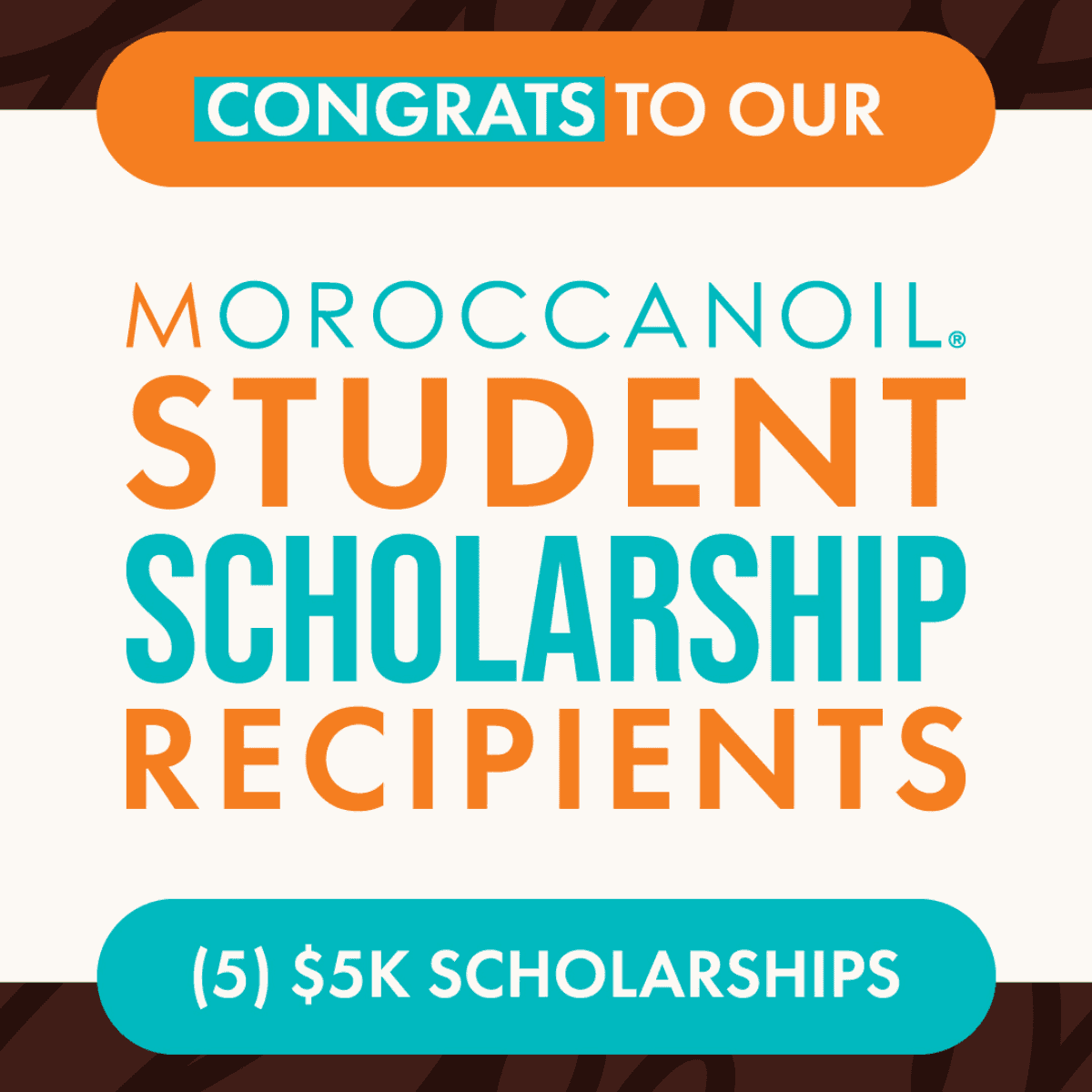 Moroccanoil® Awards Five $5,000 Scholarships to Cosmetology Student