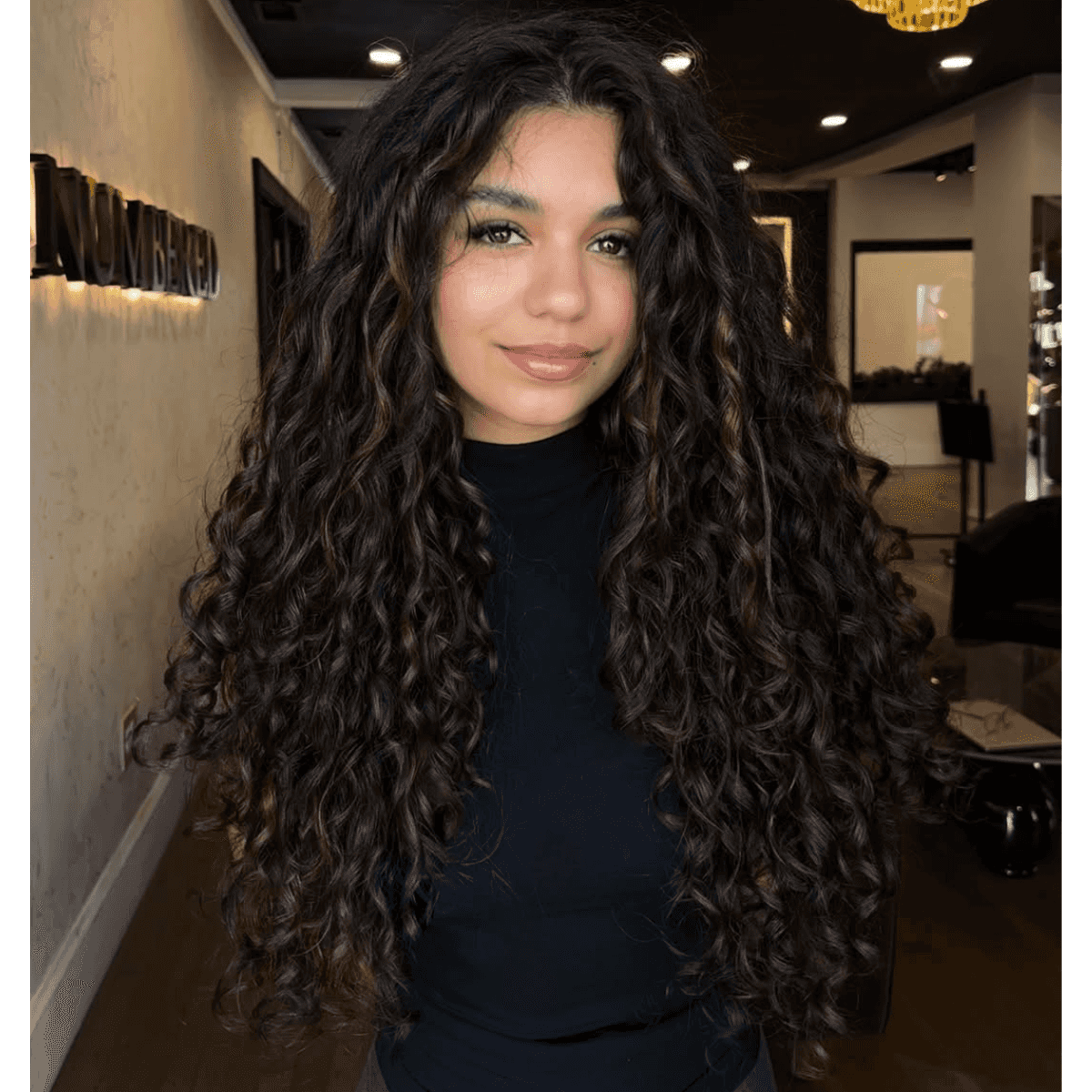 rich chocolate gloss on curls