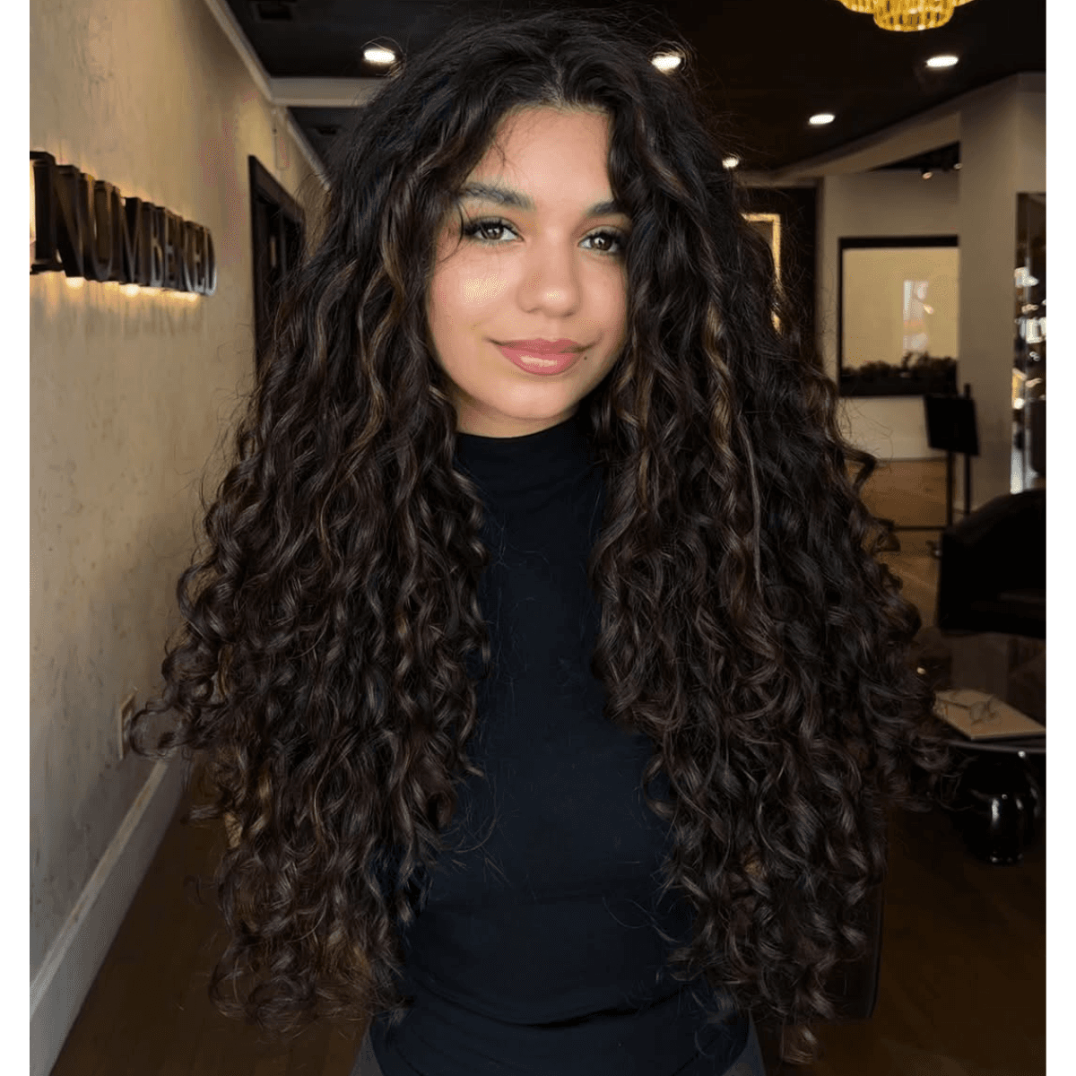 rich chocolate gloss on curls