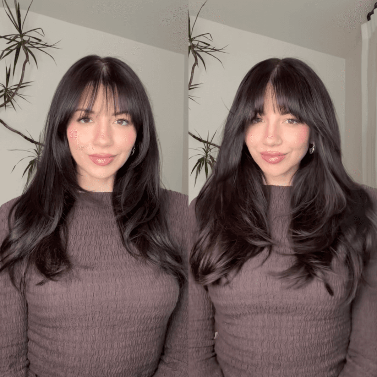 Justine Marjan before and after with halo extensions