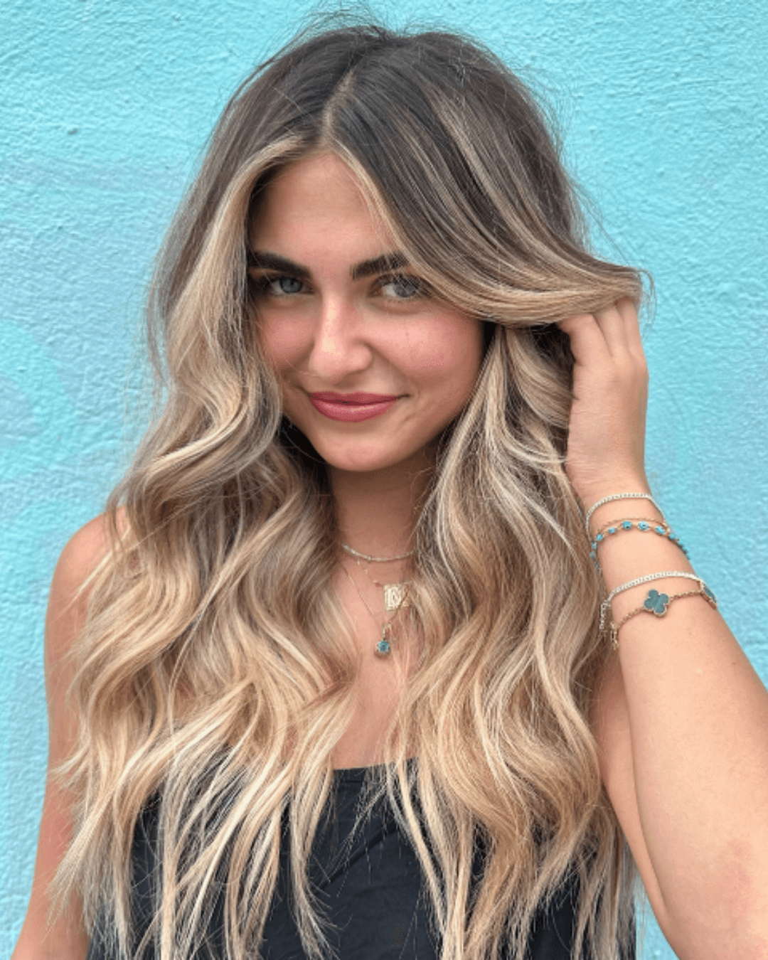 eric michael hair high contrast balayage after