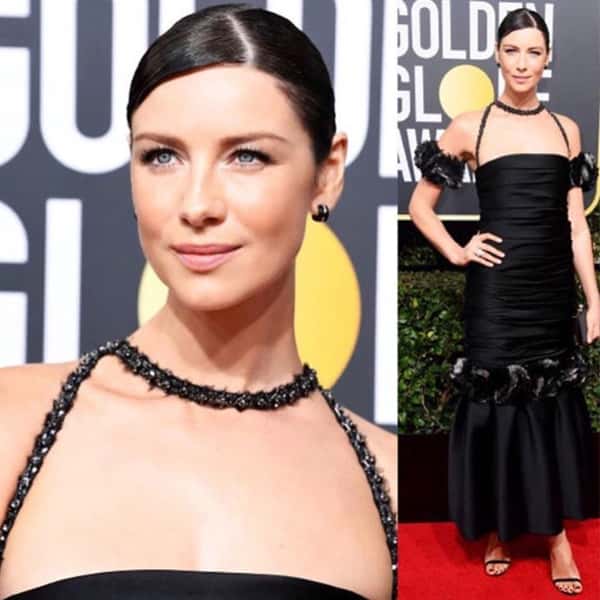 Caitriona-Balfe’s-Glossy-Zigzag-Bun-Golden-Globes-2018