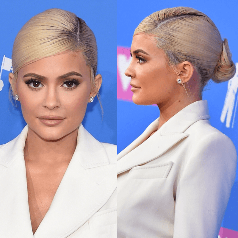 Kylie-Jenner-VMAS-2018-Sleek-Bun-Andrew-Fitzsimons