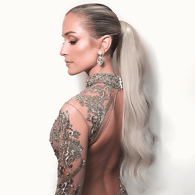 Kristin Cavallari Blonde Ponytail Golden Globes 2019 Color Formulas and Style Steps Justine Marjan