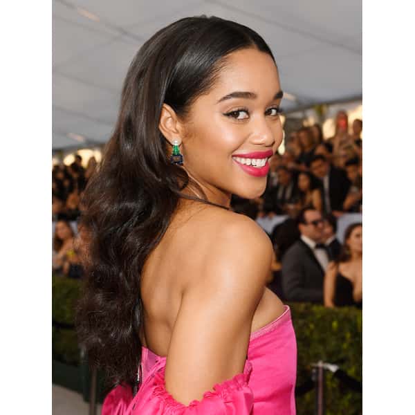 Matrix Get The Look Jennifer Yepez @jennifer_yepez Laura Harrier SAG Screen Actors Guild Awards 2019 Cascading Waves Wavy Hair