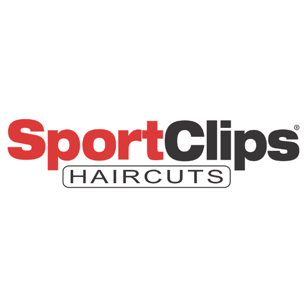 Sport Clips Haircuts logo on display with a bold red and black text with a sleek, modern design.