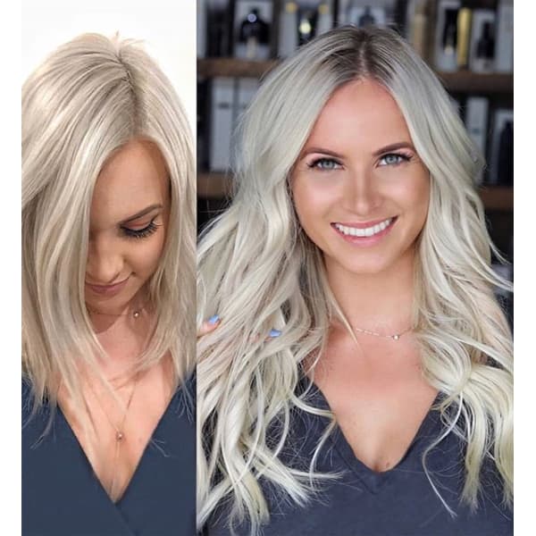 before and after tape-in extensions transformation great lengths extensions