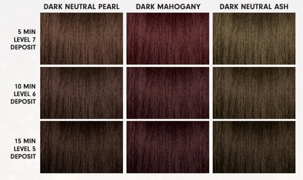 PRAVANA Express Tones Toner Hair Color After Dark Collection Hair Swatch Chart