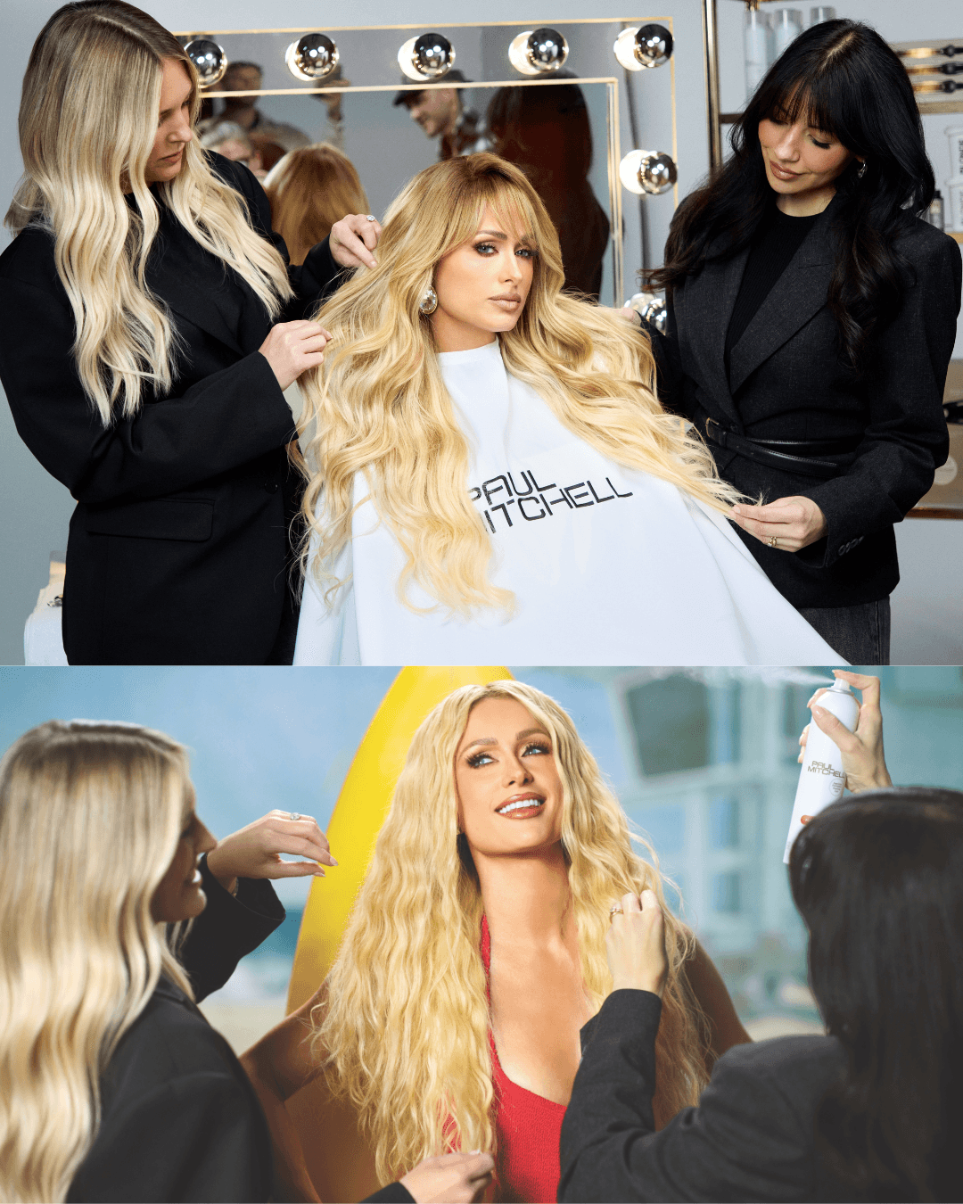 paris hilton with justine and tauni stay golden campaign Photo courtesy of Paul Mitchell
