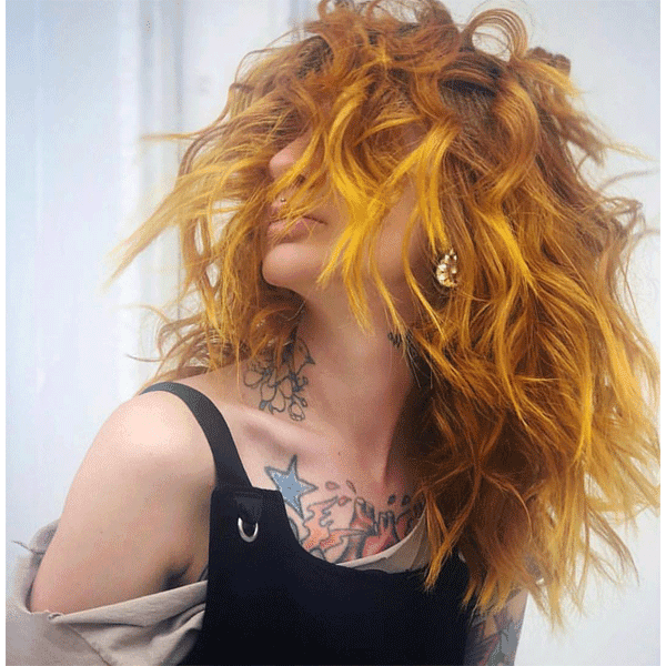 curls, color, gold