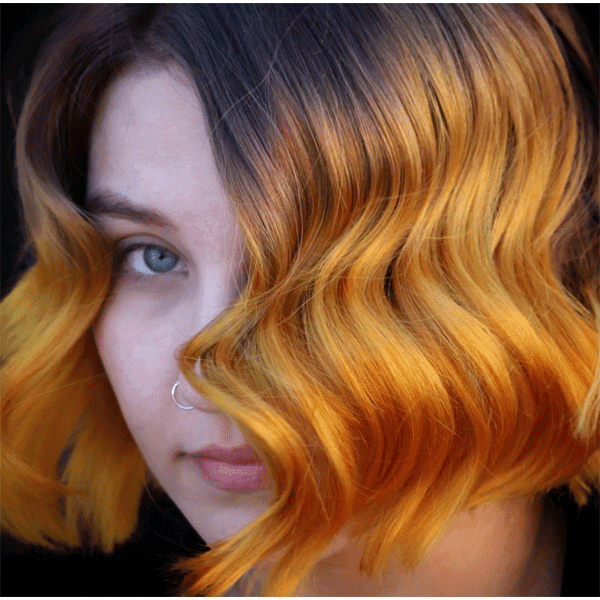 short, bob, gold, color