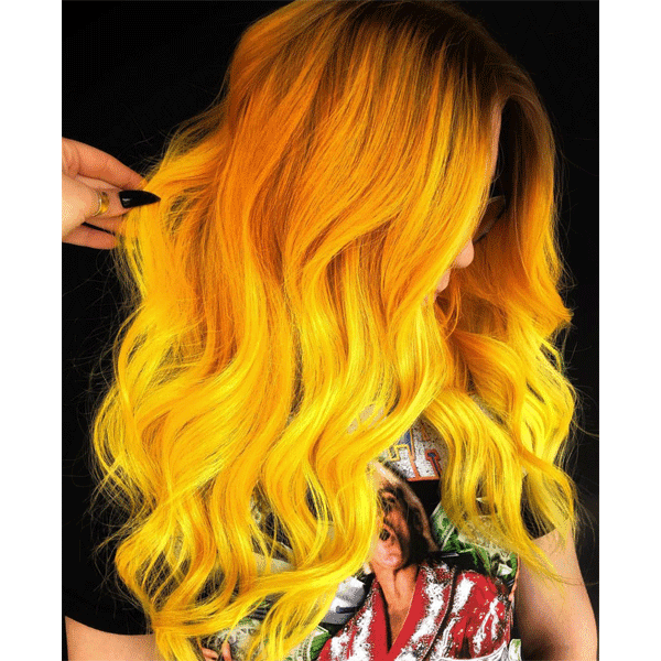 long hair, gold hair, curls, color