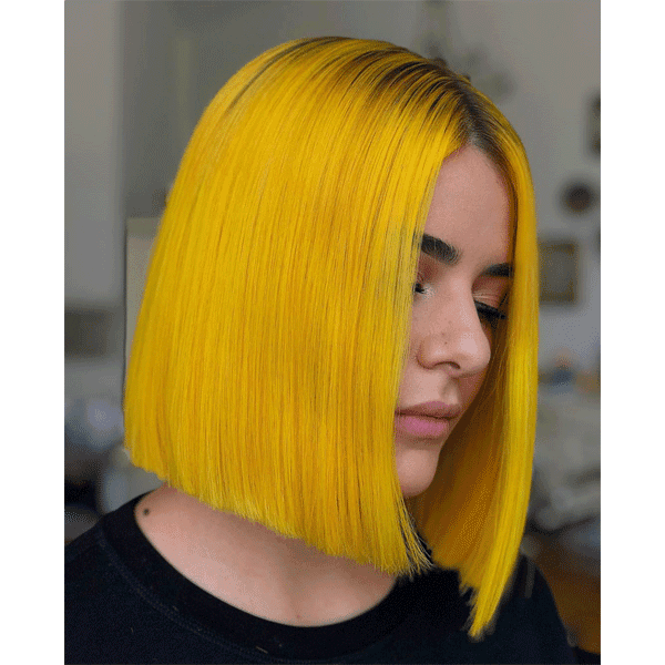 short hair, bob, gold hair, straight